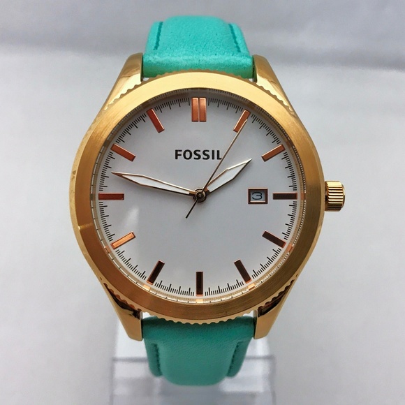 FOSSIL BQ3271 Classic with Date Teal Leather her main image 5